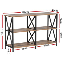 Load image into Gallery viewer, Artiss Console Table 120CM 3 - tier Walnut Xiah - The White Mall