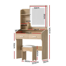 Load image into Gallery viewer, Artiss Dressing Table Set Stool Led Wood - The White Mall