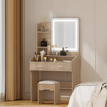 Load image into Gallery viewer, Artiss Dressing Table Set Stool Led Wood - The White Mall
