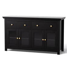 Load image into Gallery viewer, Artiss Buffet Sideboard Storage Cabinet Kitchen Cupboard Clear Door Drawer Black