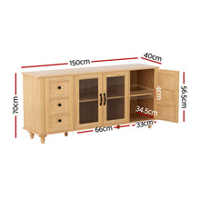 Load image into Gallery viewer, Artiss Buffet Sideboard Storage Cabinet Kitchen Cupboard Faux Drawer 150CM Pine