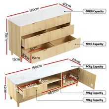 Load image into Gallery viewer, Artiss TV Unit & Chest of Drawers Set Solid Wood Legs Pine