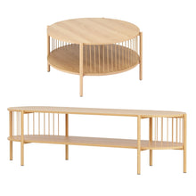 Load image into Gallery viewer, Artiss TV Unit & Coffee Table Set Storage Shelf Pine - The White Mall