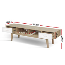 Load image into Gallery viewer, Artiss TV Cabinet Entertainment Unit 180cm Oak White Gary