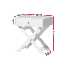 Load image into Gallery viewer, Artiss Bedside Table Drawers Side Table Storage Cabinet Nightstand White QARA