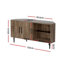 Load image into Gallery viewer, Artiss Corner Entertainment Unit Stand TV Cabinet Open Storage Shelf 120CM