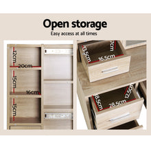 Load image into Gallery viewer, Artiss Dressing Table Stool Set Sliding Mirror Oak Diane