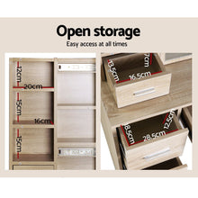 Load image into Gallery viewer, Artiss Dressing Table Stool Set Sliding Mirror Oak Diane - The White Mall