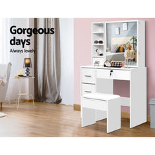Load image into Gallery viewer, Artiss Dressing Table Stool Set Sliding Mirror White Diane