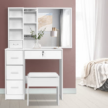Load image into Gallery viewer, Artiss Dressing Table Stool Set Sliding Mirror White Diane