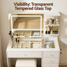 Load image into Gallery viewer, Artiss Dressing Table LED Vanity Desk Set Stool White