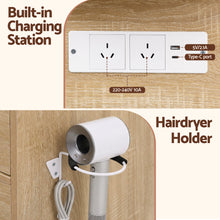 Load image into Gallery viewer, Artiss Dressing Table Vanity Desk Set Stool LED Bulbs Wood - The White Mall