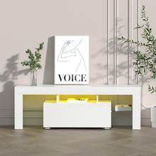 Load image into Gallery viewer, Artiss Entertainment Unit TV Cabinet LED 130cm White Elo