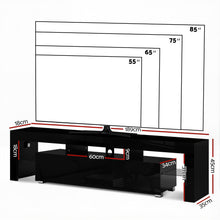 Load image into Gallery viewer, Artiss Entertainment Unit TV Cabinet LED 189cm Black Elo