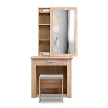 Load image into Gallery viewer, Artiss Dressing Table Stool Set Sliding Mirror Oak Demi