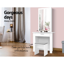 Load image into Gallery viewer, Artiss Dressing Table Stool Set Sliding Mirror White Demi
