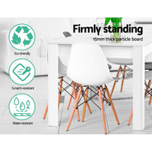 Load image into Gallery viewer, Artiss Dining Table Rectangular 4 Seater 120CM White Natu