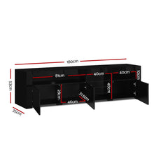 Load image into Gallery viewer, Artiss Entertainment Unit TV Cabinet LED 180cm Black Bobi