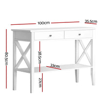 Load image into Gallery viewer, Artiss Console Table 2 Drawers 100CM White Chole - The White Mall