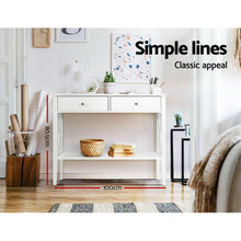 Load image into Gallery viewer, Artiss Console Table 2 Drawers 100CM White Chole - The White Mall