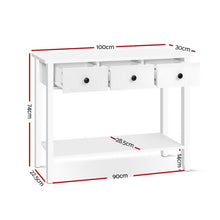 Load image into Gallery viewer, Artiss Console Table 3 Drawers 100CM White Chole - The White Mall