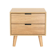 Load image into Gallery viewer, Artiss Bedside Table 2 Drawers - Pine