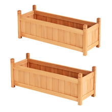 Load image into Gallery viewer, 2x Green Fingers Raised Garden Bed 90x30x33cm Wooden Planter Box Raised Container Growing - The White Mall