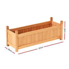 Load image into Gallery viewer, 2x Green Fingers Raised Garden Bed 90x30x33cm Wooden Planter Box Raised Container Growing - The White Mall