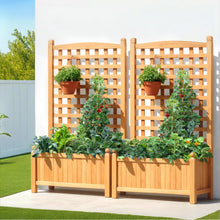 Load image into Gallery viewer, Green Fingers 2X Garden Bed Wooden 64x35x115cm Planter Raised Box Container Trellis