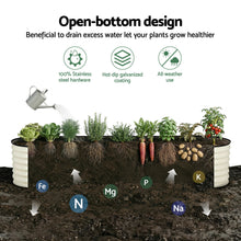 Load image into Gallery viewer, Green Fingers Oval Raised Garden Bed Galvanised Planter Box Rust Resistant 240x60x45cm White