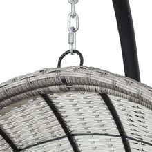 Load image into Gallery viewer, Gardeon Outdoor Egg Swing Chair Wicker Furniture Pod Stand Armrest Light Grey - The White Mall