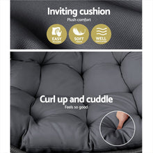 Load image into Gallery viewer, Gardeon Outdoor Egg Swing Chair Wicker Rattan Furniture Pod Stand Cushion Grey - The White Mall