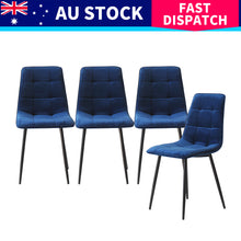 Load image into Gallery viewer, Levede 4x Dining Chairs Kitchen Velvet Blue-1975420354713227272