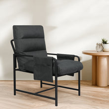 Load image into Gallery viewer, Levede Metal Framed Lounge Chair Linen in Dark Grey-1975420342314864646