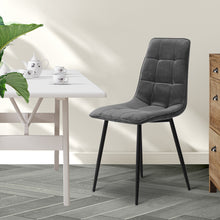 Load image into Gallery viewer, Levede 4x Dining Chairs Kitchen Velvet Grey-1973194074399838214