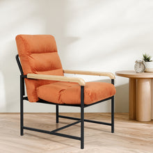 Load image into Gallery viewer, Levede Metal Framed Lounge Chair Velvet in Orange-1975420342130315270
