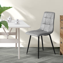 Load image into Gallery viewer, Levede 4x Dining Chairs Kitchen Chair Grey Faux Leather-1973194074773131271