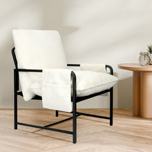 Load image into Gallery viewer, Levede Metal Framed Lounge Chair Corduroy in Beige-1973193529891098631