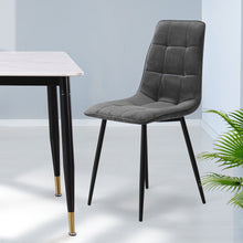 Load image into Gallery viewer, Levede 4x Dining Chairs Kitchen Velvet Grey-1973194074399838215