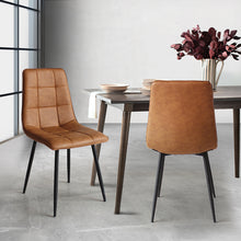 Load image into Gallery viewer, Levede 4x Dining Chairs Kitchen Chair Brown Faux Leather-1973194074588581895