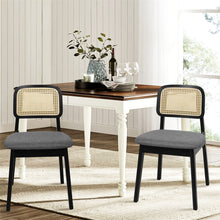 Load image into Gallery viewer, Levede 2x Dining Chair Wood Rattan Armless Black-1975420339055890439