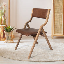 Load image into Gallery viewer, Levede 2x Dining Chairs Foldable PU Brown-1975420497265037319