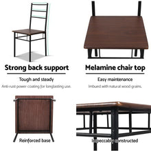 Load image into Gallery viewer, Artiss Dining Table And Chairs Set fo 3 Walnut