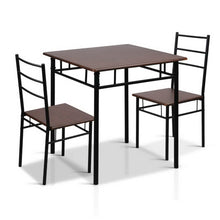 Load image into Gallery viewer, Artiss Dining Table And Chairs Set fo 3 Walnut