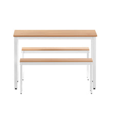 Load image into Gallery viewer, Artiss Dining Table and Chairs Set 3PCS Metal Desk Bench Sets Kitchen Furniture