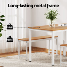 Load image into Gallery viewer, Artiss Dining Table and Chairs Set 3PCS Metal Desk Bench Sets Kitchen Furniture