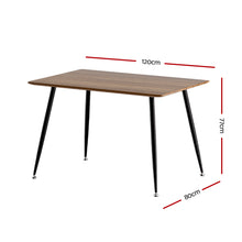 Load image into Gallery viewer, Artiss Dining Table 4 Seater Kitchen Cafe Wooden Table Rectangular 120CM