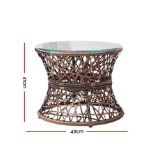 Load image into Gallery viewer, Gardeon Outdoor Lounge Setting Papasan Chair Wicker Table Garden Furniture Brown
