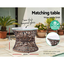 Load image into Gallery viewer, Gardeon Outdoor Lounge Setting Papasan Chair Wicker Table Garden Furniture Brown