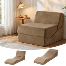 Load image into Gallery viewer, Artiss Folding Sofa Bed Convertible Armless Foam Floor Futon Lounger Couch Brown - The White Mall